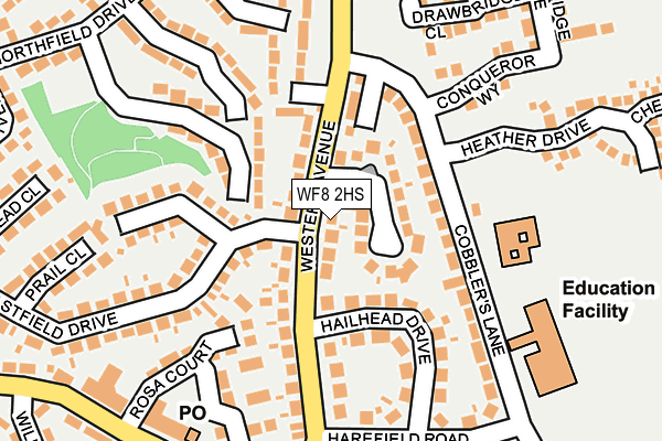 WF8 2HS map - OS OpenMap – Local (Ordnance Survey)