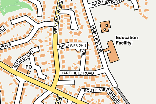 WF8 2HU map - OS OpenMap – Local (Ordnance Survey)
