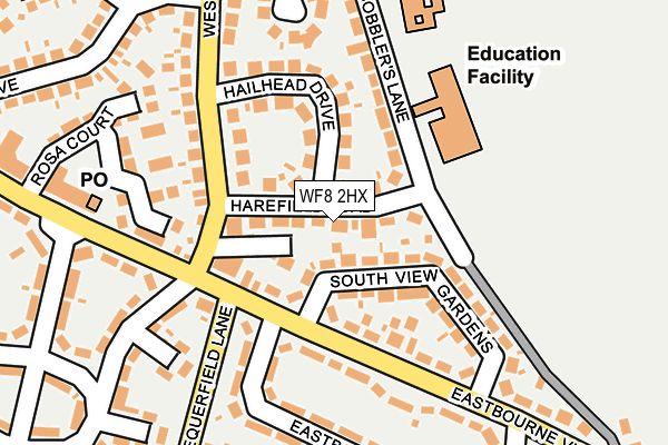 WF8 2HX map - OS OpenMap – Local (Ordnance Survey)