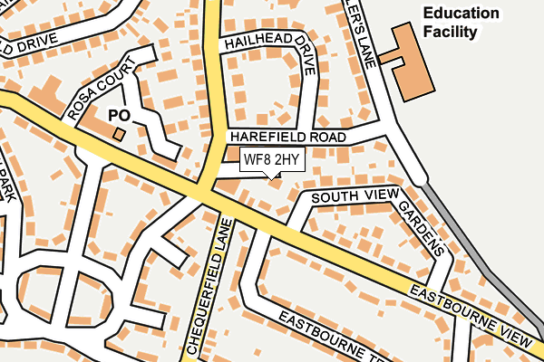 WF8 2HY map - OS OpenMap – Local (Ordnance Survey)