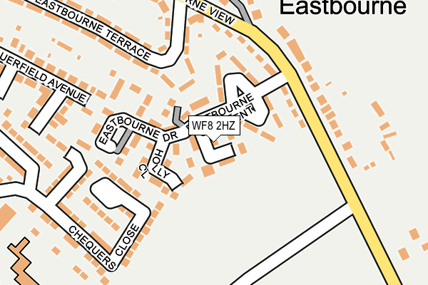 WF8 2HZ map - OS OpenMap – Local (Ordnance Survey)