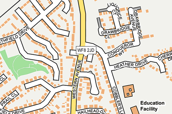 WF8 2JD map - OS OpenMap – Local (Ordnance Survey)