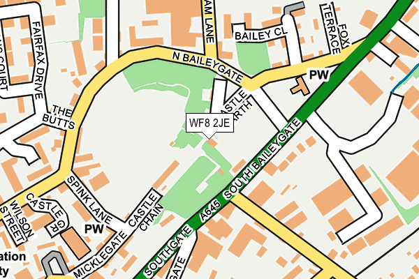 WF8 2JE map - OS OpenMap – Local (Ordnance Survey)
