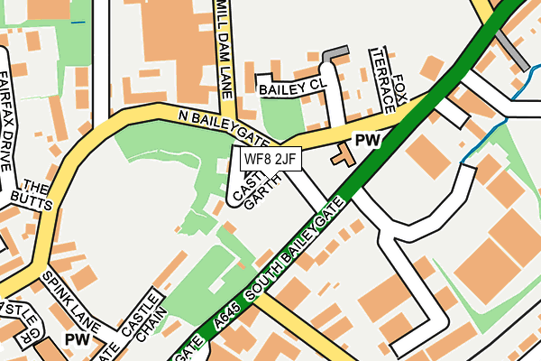 WF8 2JF map - OS OpenMap – Local (Ordnance Survey)