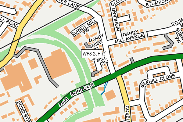 WF8 2JH map - OS OpenMap – Local (Ordnance Survey)