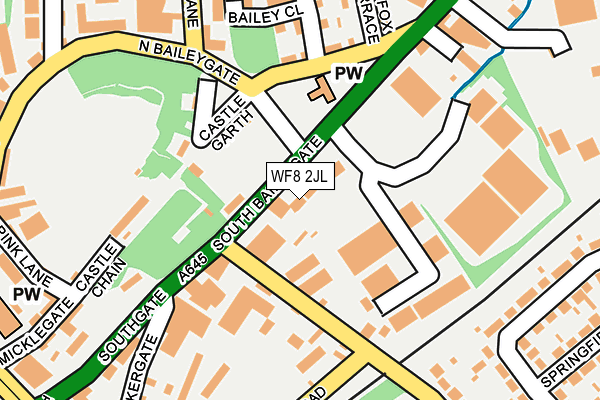 WF8 2JL map - OS OpenMap – Local (Ordnance Survey)