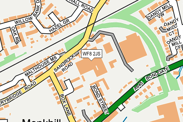 WF8 2JS map - OS OpenMap – Local (Ordnance Survey)