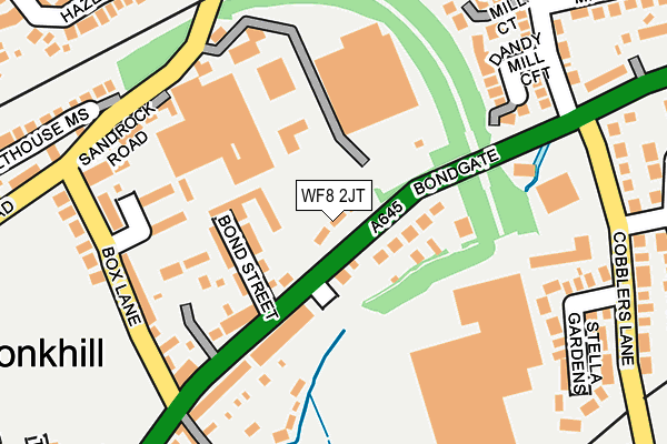 WF8 2JT map - OS OpenMap – Local (Ordnance Survey)