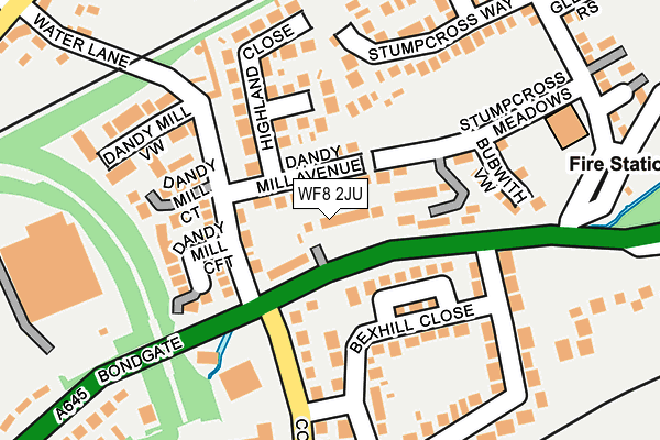 WF8 2JU map - OS OpenMap – Local (Ordnance Survey)