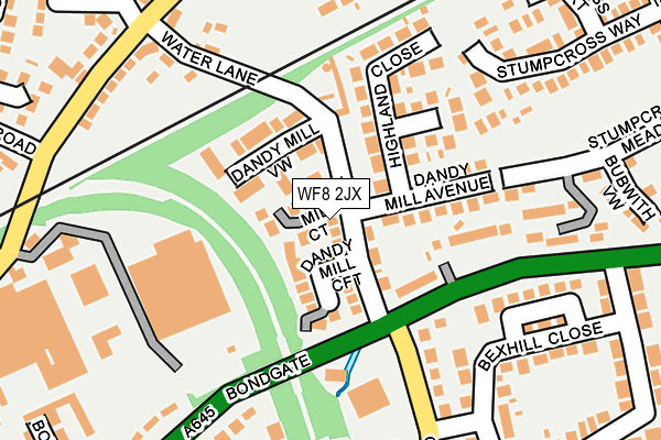 WF8 2JX map - OS OpenMap – Local (Ordnance Survey)