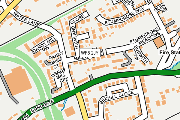 WF8 2JY map - OS OpenMap – Local (Ordnance Survey)