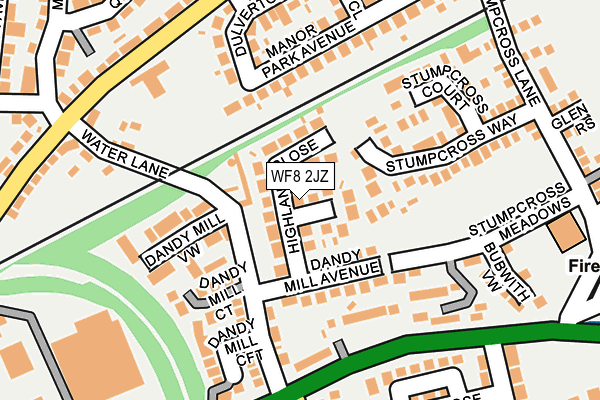 WF8 2JZ map - OS OpenMap – Local (Ordnance Survey)