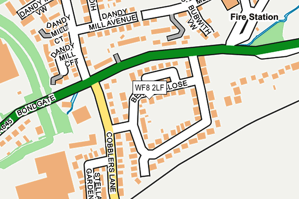 WF8 2LF map - OS OpenMap – Local (Ordnance Survey)