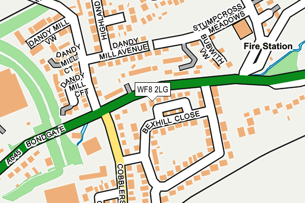 WF8 2LG map - OS OpenMap – Local (Ordnance Survey)