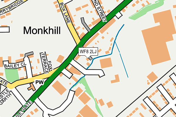 WF8 2LJ map - OS OpenMap – Local (Ordnance Survey)