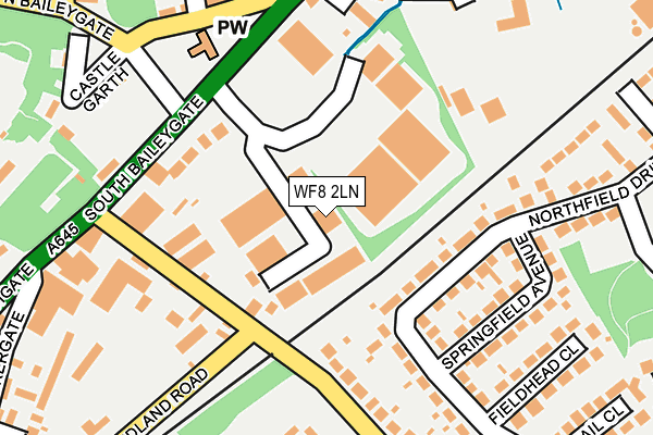 WF8 2LN map - OS OpenMap – Local (Ordnance Survey)