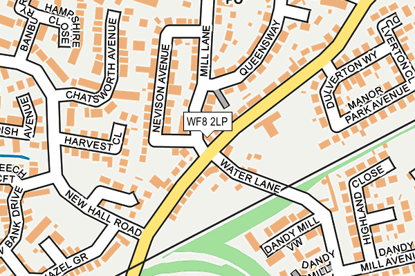 WF8 2LP map - OS OpenMap – Local (Ordnance Survey)