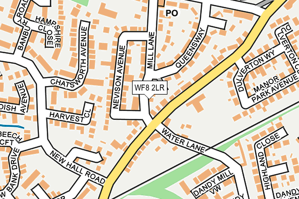 WF8 2LR map - OS OpenMap – Local (Ordnance Survey)