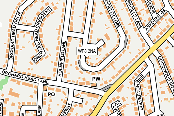 WF8 2NA map - OS OpenMap – Local (Ordnance Survey)