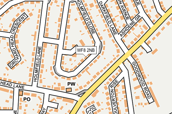 WF8 2NB map - OS OpenMap – Local (Ordnance Survey)