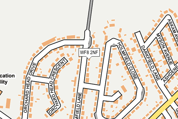 WF8 2NF map - OS OpenMap – Local (Ordnance Survey)