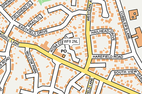 WF8 2NL map - OS OpenMap – Local (Ordnance Survey)