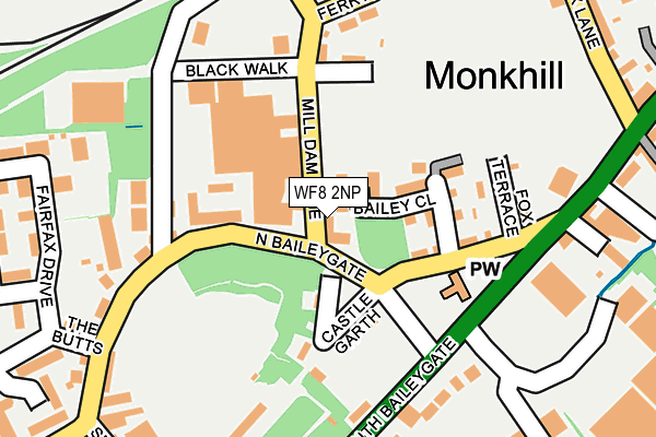 WF8 2NP map - OS OpenMap – Local (Ordnance Survey)