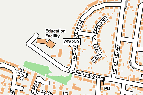 WF8 2NQ map - OS OpenMap – Local (Ordnance Survey)