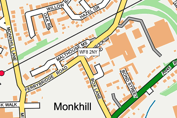 WF8 2NY map - OS OpenMap – Local (Ordnance Survey)