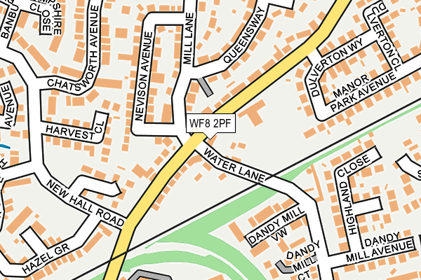 WF8 2PF map - OS OpenMap – Local (Ordnance Survey)