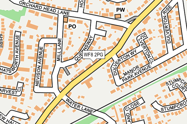 WF8 2PG map - OS OpenMap – Local (Ordnance Survey)