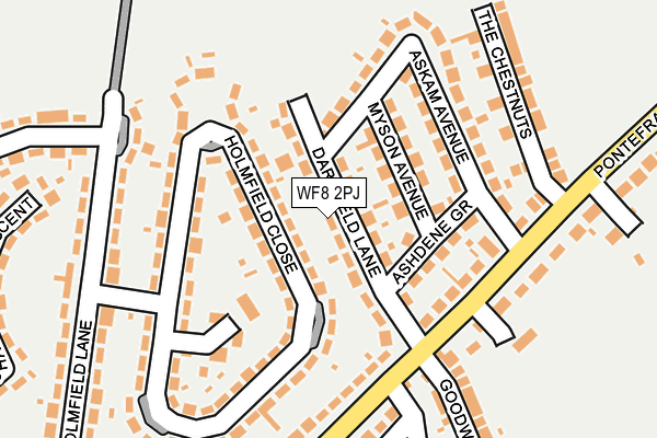 WF8 2PJ map - OS OpenMap – Local (Ordnance Survey)