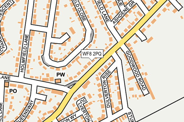 WF8 2PQ map - OS OpenMap – Local (Ordnance Survey)
