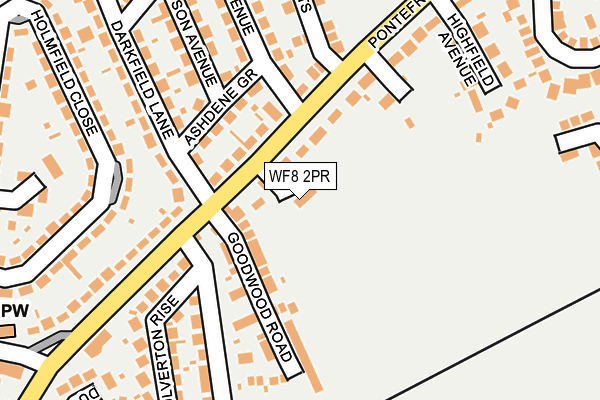 WF8 2PR map - OS OpenMap – Local (Ordnance Survey)