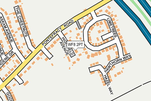 WF8 2PT map - OS OpenMap – Local (Ordnance Survey)
