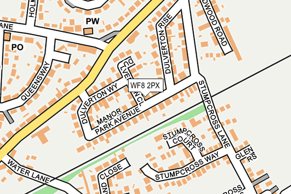 WF8 2PX map - OS OpenMap – Local (Ordnance Survey)