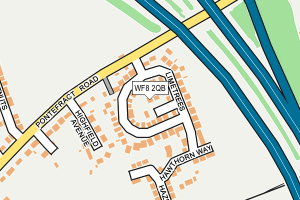 WF8 2QB map - OS OpenMap – Local (Ordnance Survey)