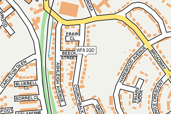 WF8 2QD map - OS OpenMap – Local (Ordnance Survey)