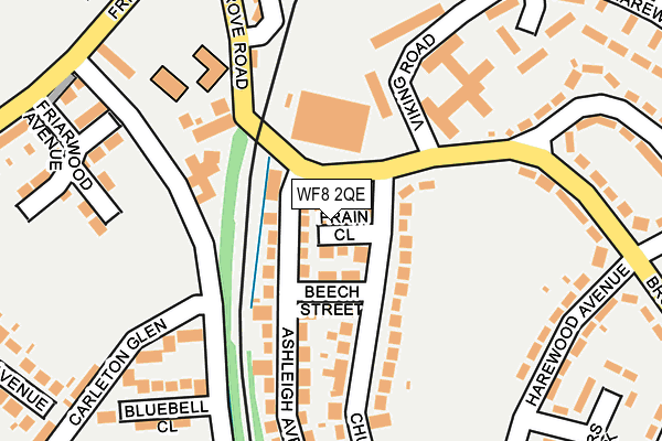 WF8 2QE map - OS OpenMap – Local (Ordnance Survey)