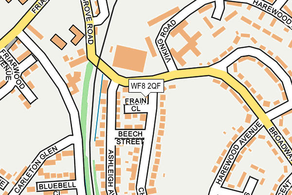 WF8 2QF map - OS OpenMap – Local (Ordnance Survey)