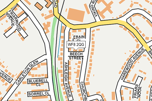 WF8 2QG map - OS OpenMap – Local (Ordnance Survey)