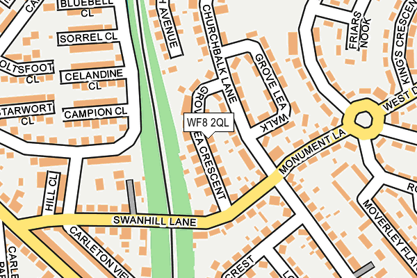 WF8 2QL map - OS OpenMap – Local (Ordnance Survey)