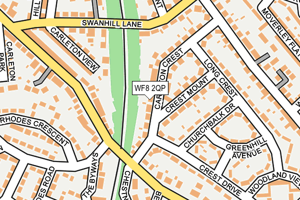 WF8 2QP map - OS OpenMap – Local (Ordnance Survey)