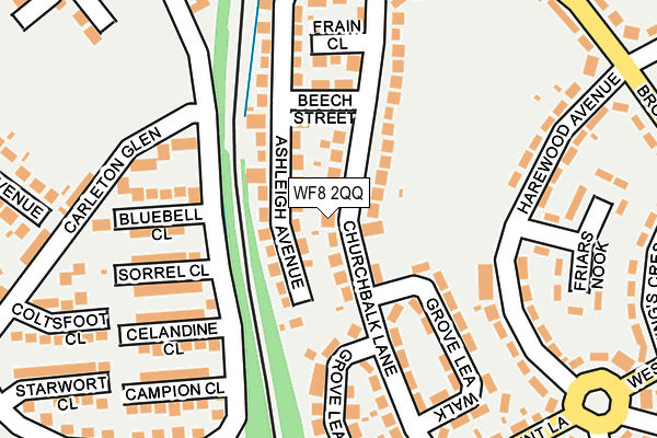 WF8 2QQ map - OS OpenMap – Local (Ordnance Survey)