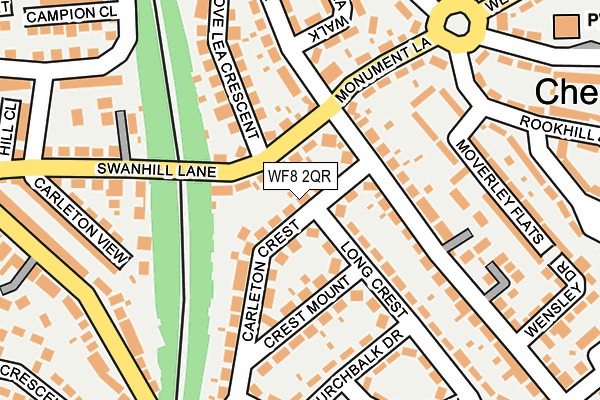 WF8 2QR map - OS OpenMap – Local (Ordnance Survey)