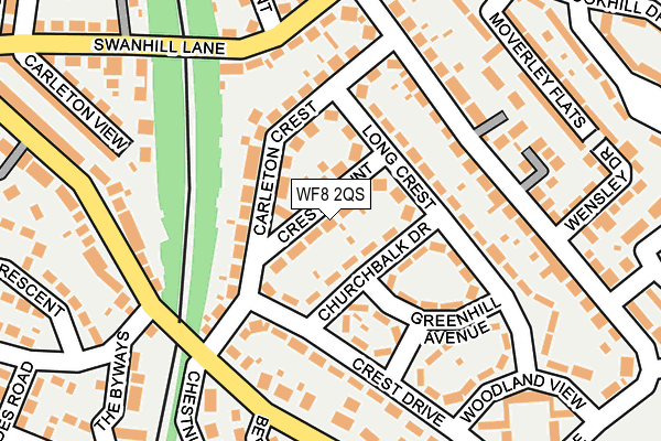 WF8 2QS map - OS OpenMap – Local (Ordnance Survey)