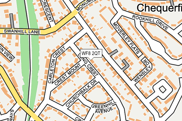 WF8 2QT map - OS OpenMap – Local (Ordnance Survey)