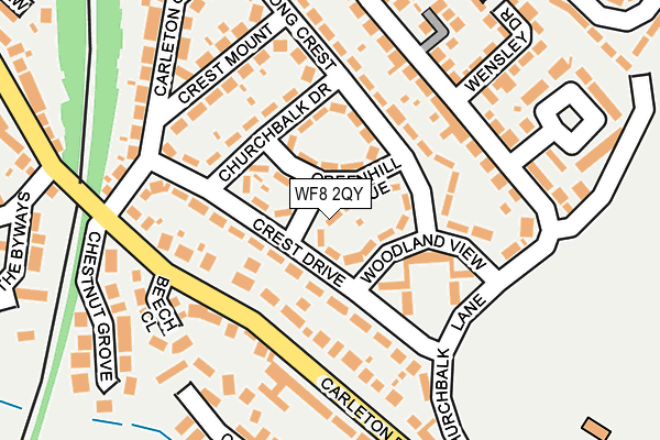 WF8 2QY map - OS OpenMap – Local (Ordnance Survey)