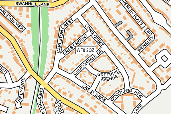 WF8 2QZ map - OS OpenMap – Local (Ordnance Survey)