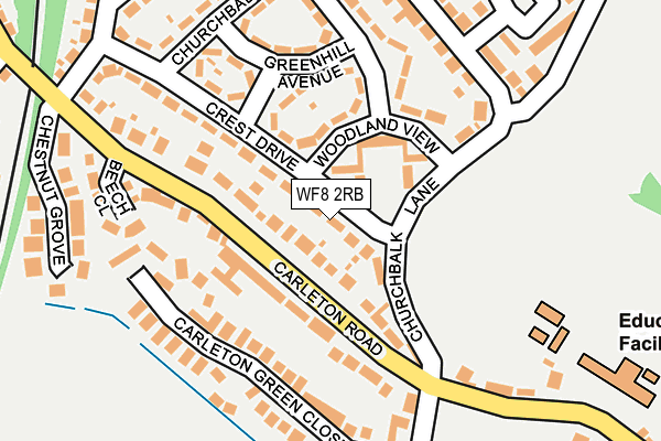 WF8 2RB map - OS OpenMap – Local (Ordnance Survey)